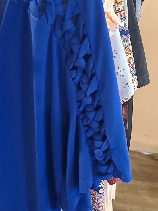 #37 - White House Black Market Royal Blue Braid Design Sleeves, M - Picture 6 of 7